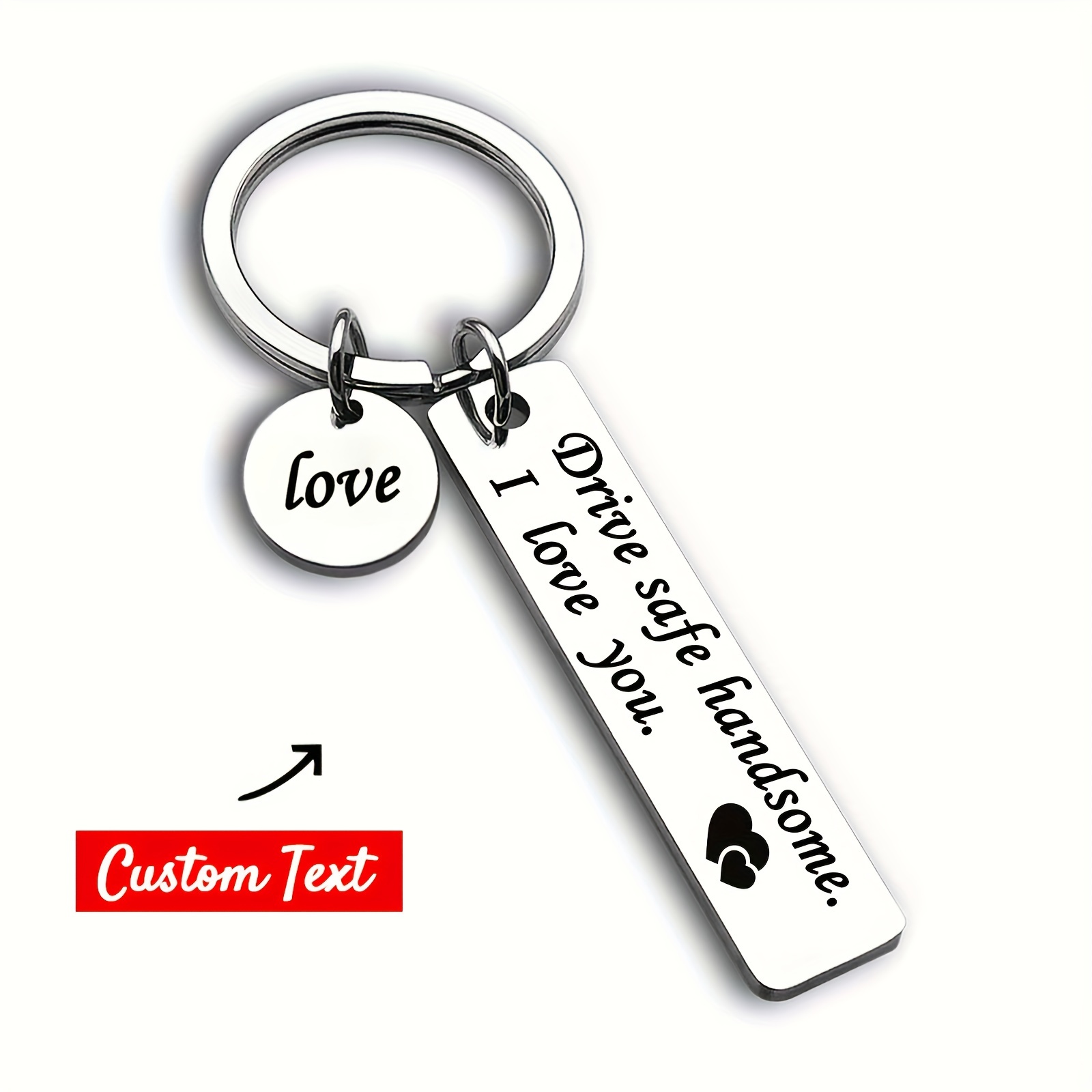 

Custom Engraved Stainless Steel Keychain - Double-sided Personalized Name Tag With Phone & Address For Men And Women - Perfect Valentine's Gift