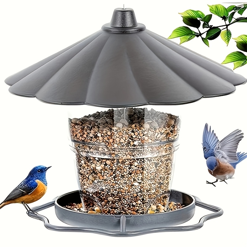 

1pc Outdoor Hanging Bird Feeder, Collapsible Design, Plastic, No Electricity Or Batteries Required, Wild Bird Feeding Station