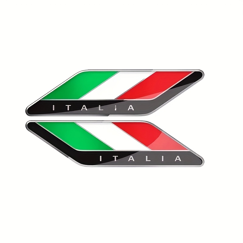 Image of 2pcs Italy Flag Edition Decals Italia Flag Emblems Accessoriesbadge Decal Design For Motorcycle Car Truck Bike