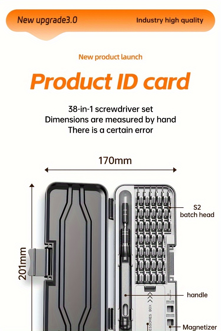 38 in 1 precision screwdriver set anti     alloy tips for glasses watches phones hex     ideal for office diy projects details 16