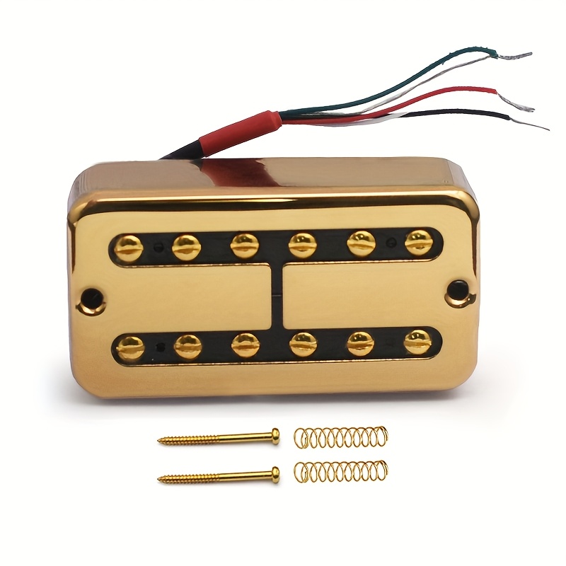 [Alnico 5 Guitar Pickup] Alnico 5 Golden/Chrome Electric Guitar Humbucker Pickup | FT Style Neck-7.5K & Bridge-8.6K Coil Splitting Pickups for Electric Guitar