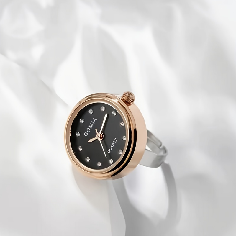 Bague Montre Maty Réglable En Métal Argenté Avec Strass - Modèle V160 - Occasion