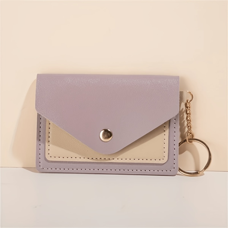 TEMU Women's Custom Text Mini Clutch - Ultra-thin Pouch, With Snap Closure, Stitching Detail, Wallet, With, Pocket - Ideal Daily Accessory 15 And Up