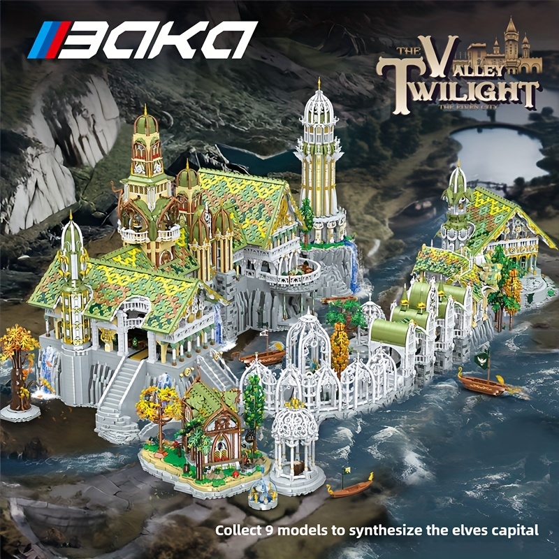 2859pcs         building block assembly   of   sets of elf town building models adult building block toys   birthday and holiday gifts