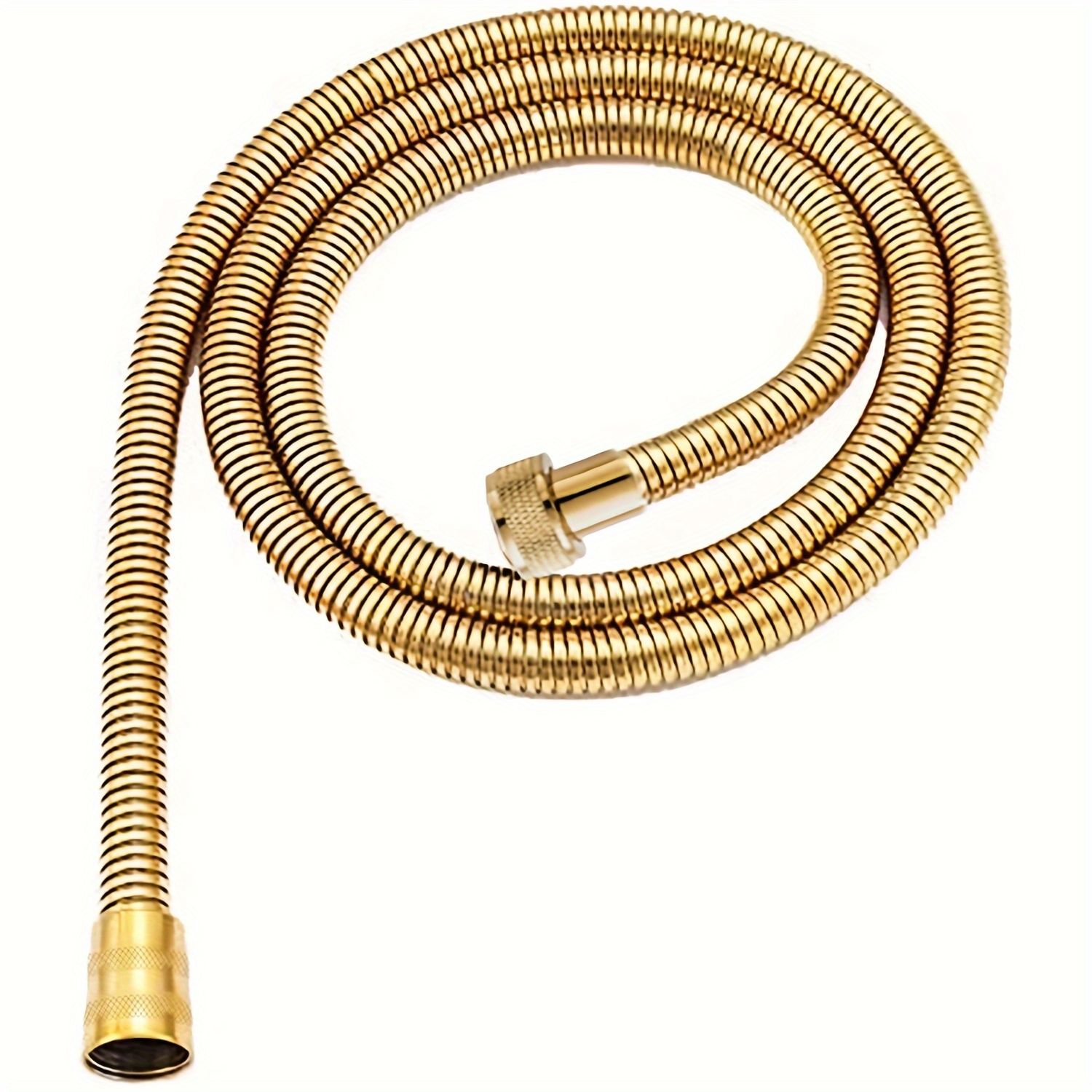 

1pc Golden Plated 1.5m Stainless Steel Shower Hose, European Antique Style Flexible Handheld Shower Hose, Explosion-proof Rain Shower Head Pipe, Electroplated Metal Hose, Bathroom Accessories
