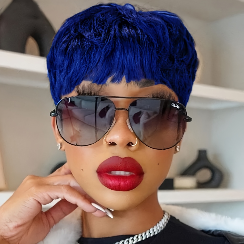 TEMU Elegant Short Cut Wig With Bangs For Women, High Temperature Fiber, 120% Density Body Wave Synthetic Hair, , With For Halloween, Christmas Parties, And Music Festivals