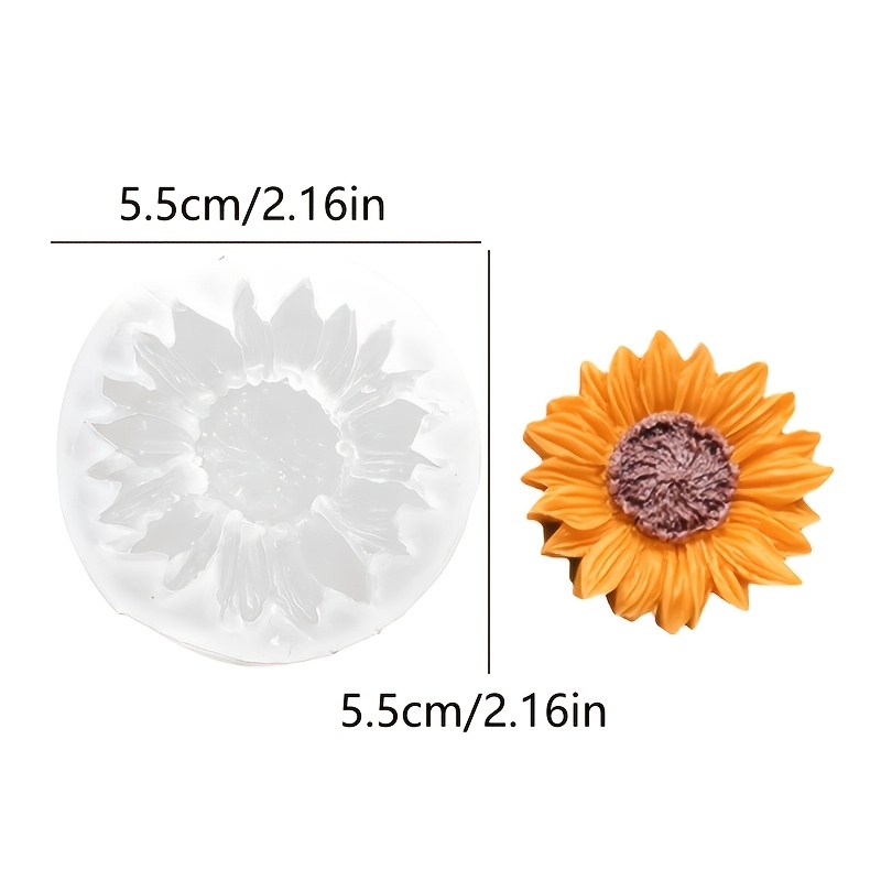 TEMU [clay Silicone Mold] 1pc, Medium Flower Sun Small Flower Sunflower Shaped Silicone Mold, Suitable For Clay, Soap, Resin, Plaster Etc. Silicone