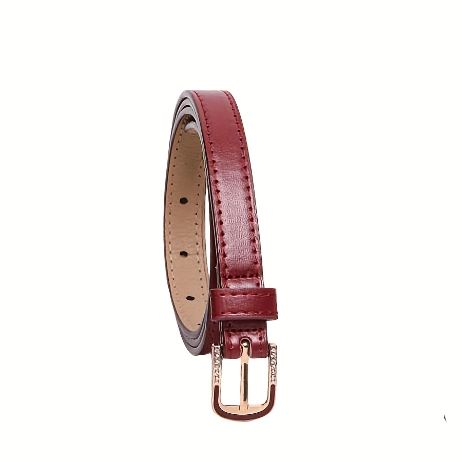 E-shop 1 Stück Europäischer und Amerikanischer Damen Rhinestone-Tropfenölnadel-Schnallen-Gürtel, und niedlicher Casual PU-Dünngurt