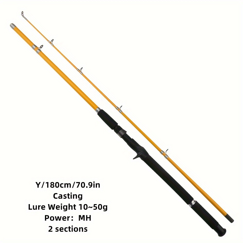 Bass Rod Mh Fishing Rod Spinning/casting 2 Sections Lure Rod - Temu