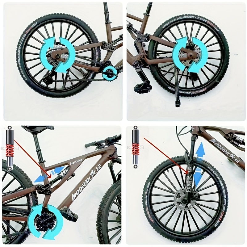 Vélo décoration | VTT miniature 1:6 | Vélo en métal | Décoration de bureau | Collection d'artisanat pour les passionnés de cyclisme et les athlètes | Mini VTT Nouveau modèle (Blanc VTT