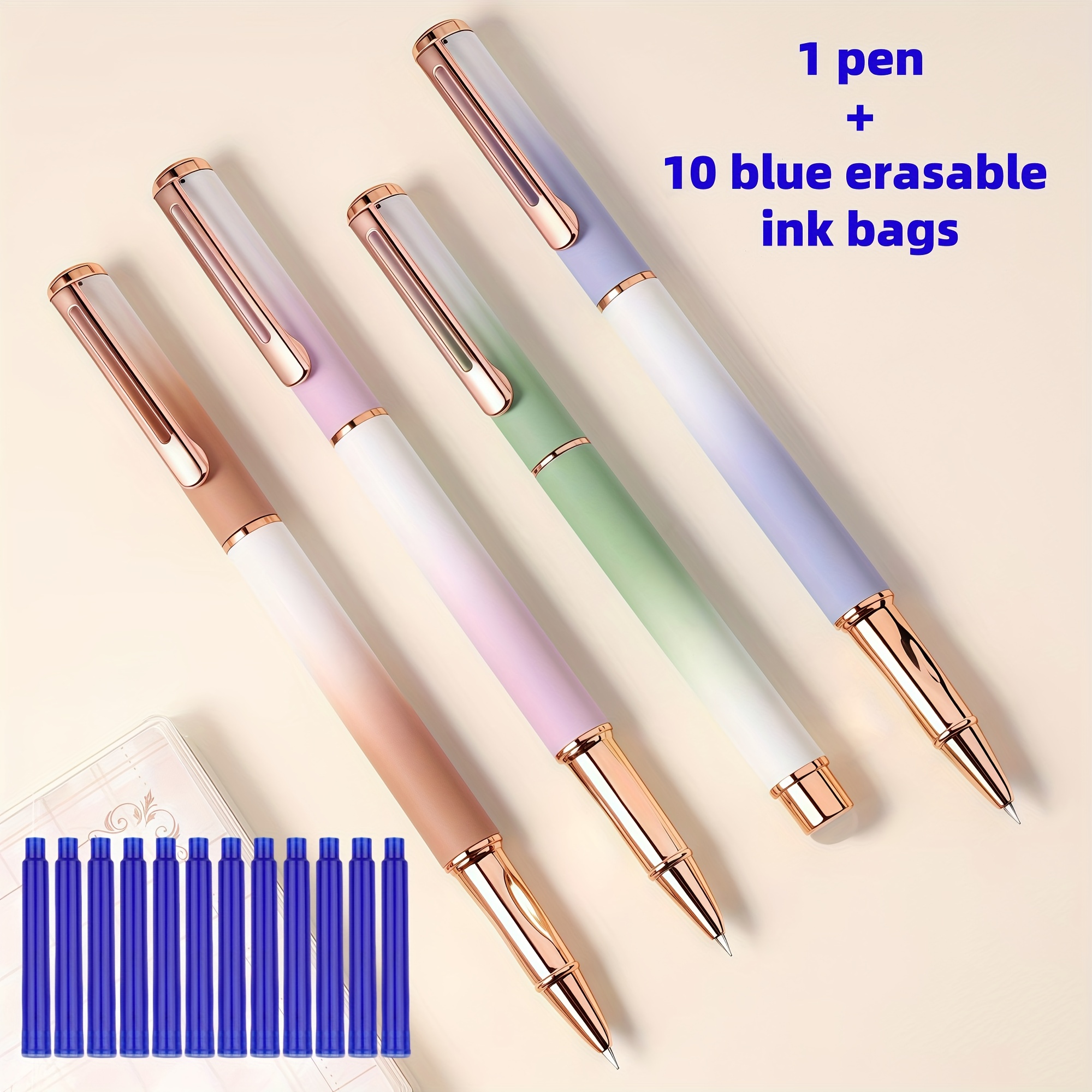 set de 11 piese (1 + 10 cartușe de cerneală ștergătoare) un elegant metalic ștergător, scriere fină, greutate redusă, rezistență îndelungată fără oboseală, foarte potrivit pentru zilnică de caligrafie Detaliile articolului 0