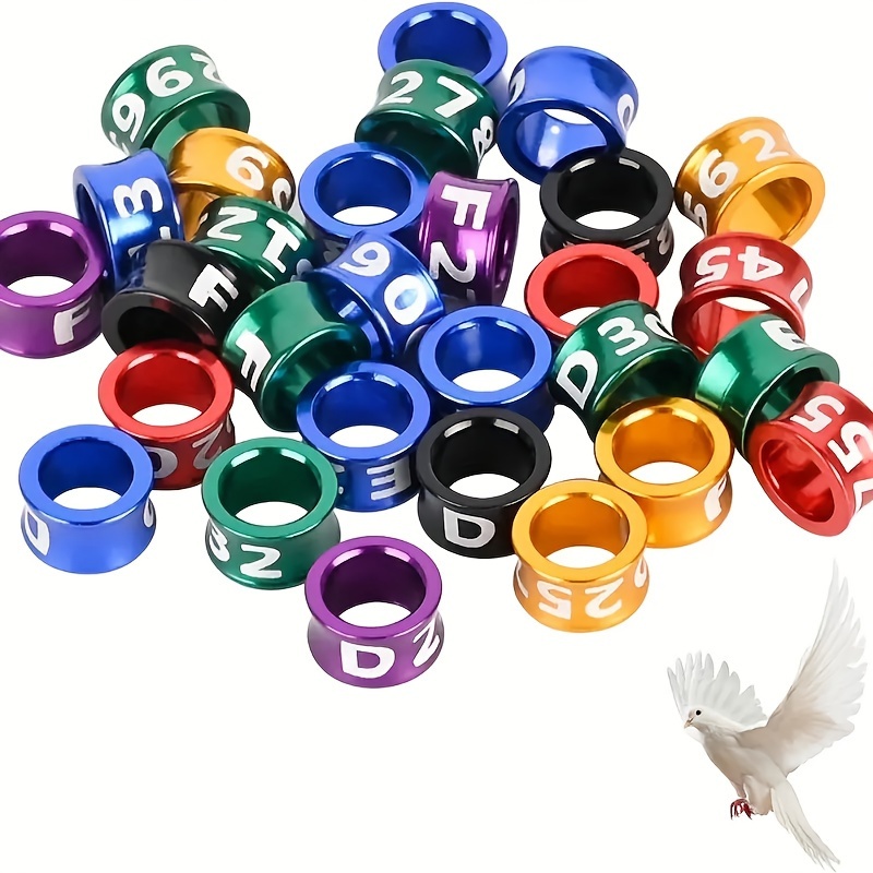 

24pcs Assorted Colors Aluminum Bird Rings - Leg Bands For Pigeons, Parrots & More - Ideal For Identification & Training