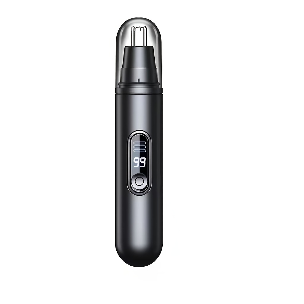 Dm Shaver Sleek Black Usb-rechargeable Electric Nose Hair Trimmer, Stainless Steel Blade And Abs Body, 150mah Lithium Battery Portable Design Rechargeable Shaver Perfect Father's Day Or Holiday Gift