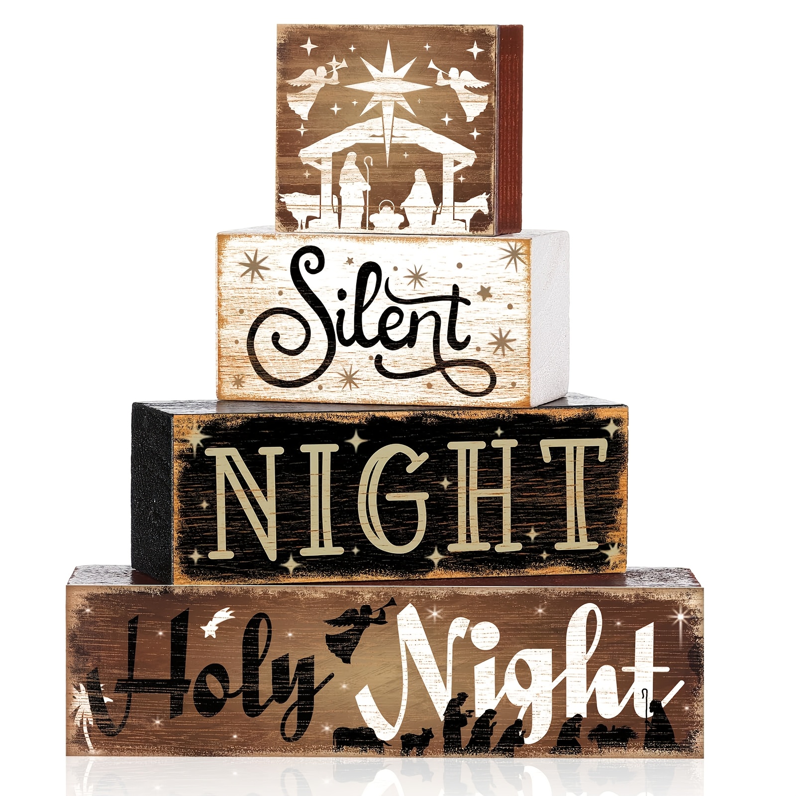 Image of Rustic Winter Tray Centerpiece - Or Artificial Wood Display For Christmas & Winter Tabletop Decorations, Multi-use Seasonal Party Centerpiece For, Weddings, Banquets - Durable Indoor/