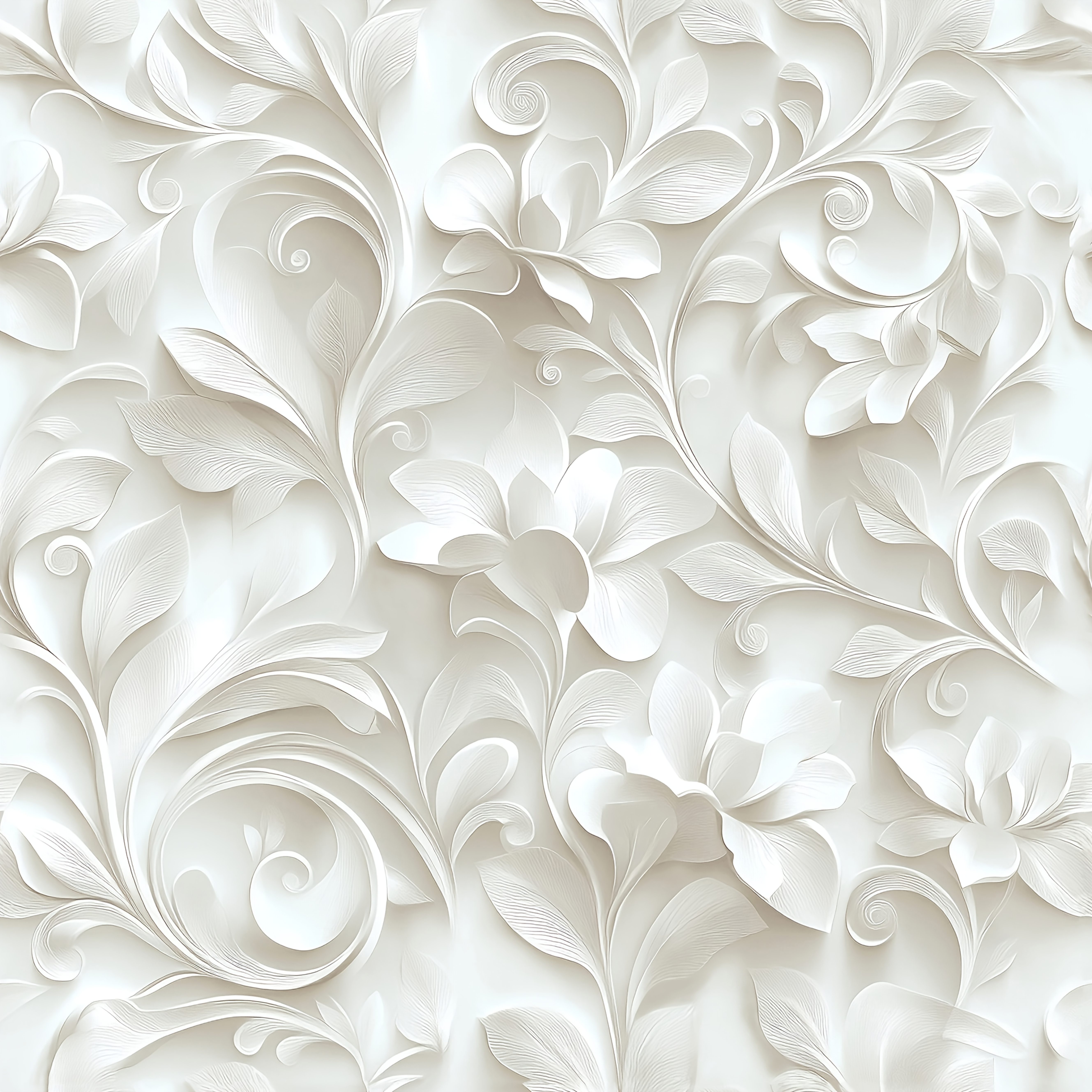 Image of A Roll Of Embossed White Floral Peel And Stick Self-adhesive Wallpaper - Luxury European Style Pet Material | Removable No Residue For Living Room, Bedroom, Kitchen & Bathroom Decor