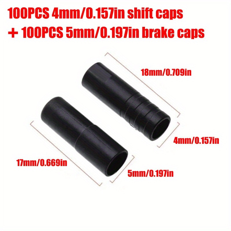 TEMU 200 piezas de tapones, puntas y fundas de crimpado para extremos de cables exteriores de frenos y cambios de bicicleta de montaña y carretera