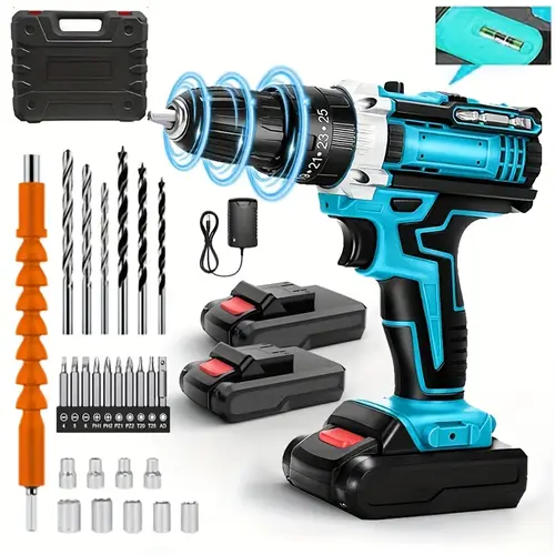 drill blue drill with level with fast charger easy to carry suitable for wood bicycle diy projects