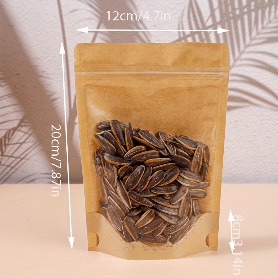 E-shop 100 Kraftpapier Yin Yang Reißverschlussbeutel Lebensmittel Kraftpapier Verpackungsbeutel Liegende Süßigkeiten Plastiktüte Duftender Tee