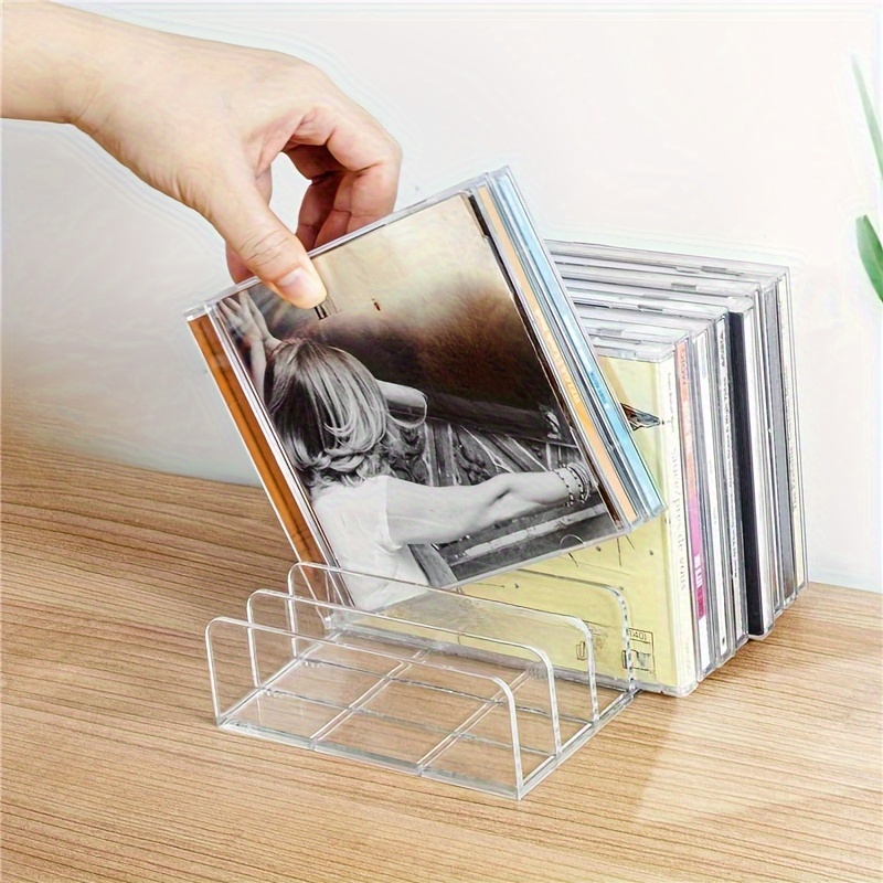 

Sleek Transparent Dvd/cd Organizer - Space-saving Storage Stand With Easy Viewing For Home Office Entertainment Collection, Perfect Christmas Gift