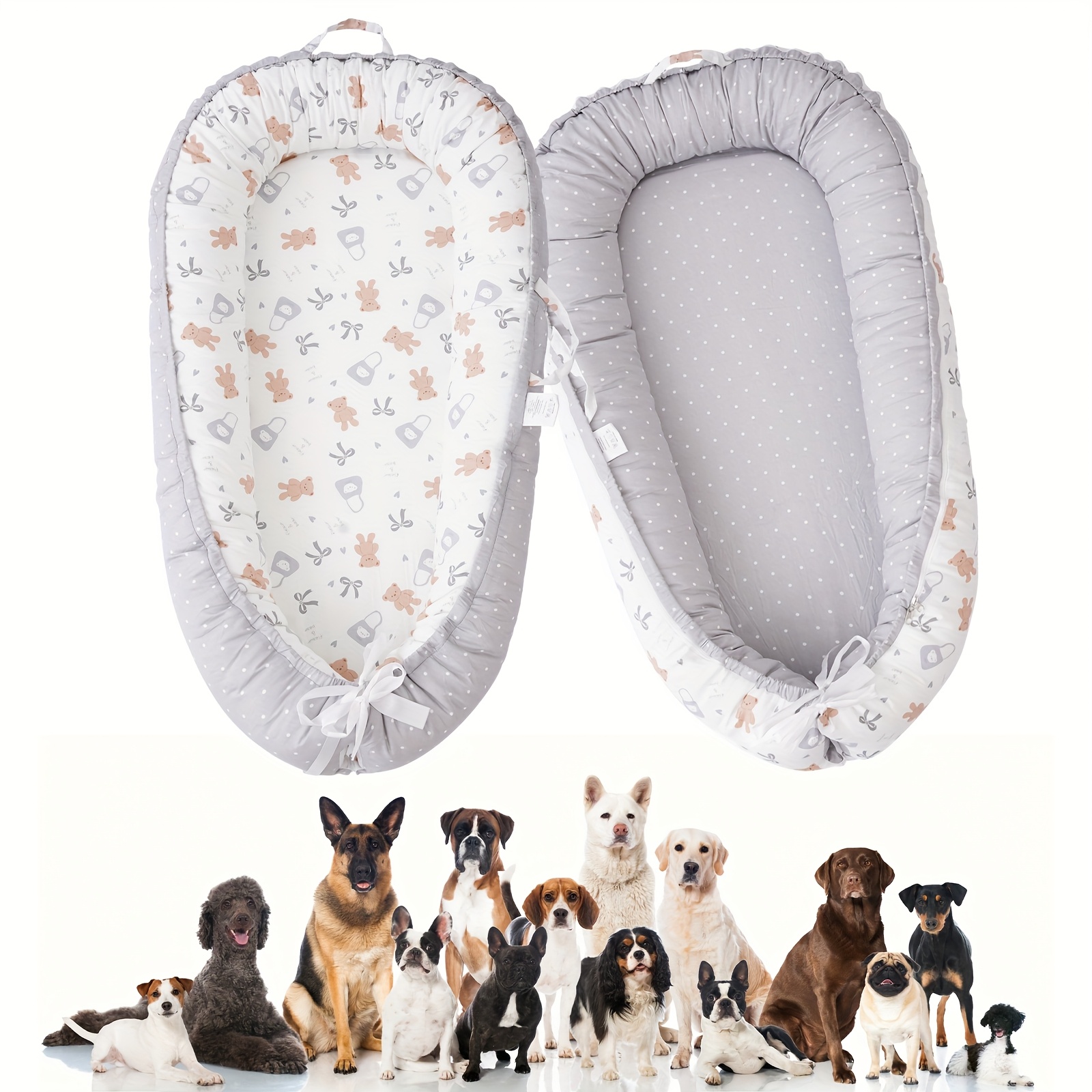 detachable washable portable pet bed breathable soft mattress with cute cartoon design lightweight comfortable for dogs cats travel friendly for home on the go use   bed   bedding plush fabric Product details 3