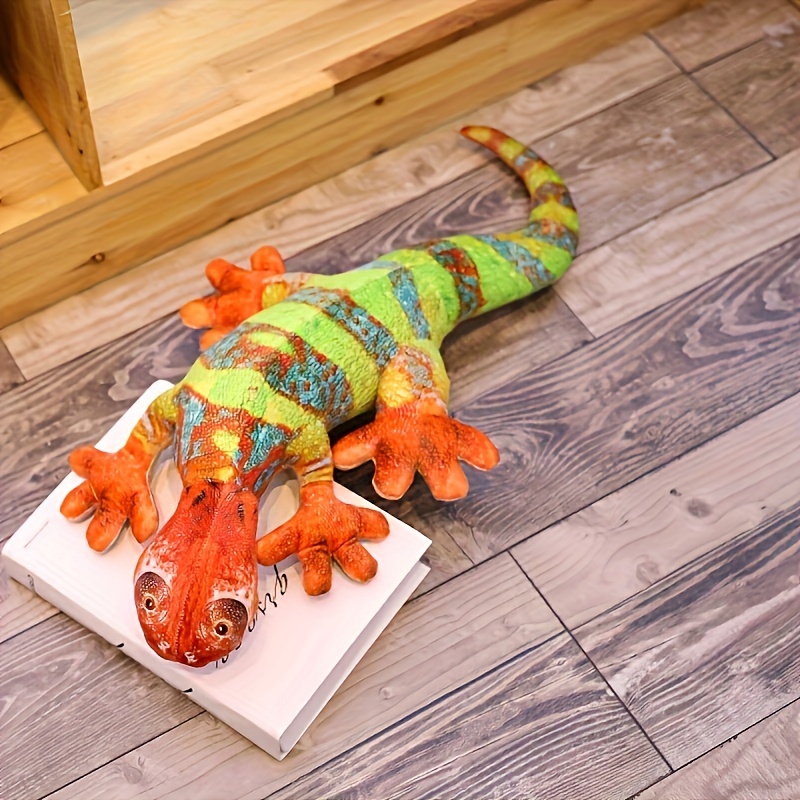 Jouet en peluche caméléon vert simulé cadeau pour enfants 35cm