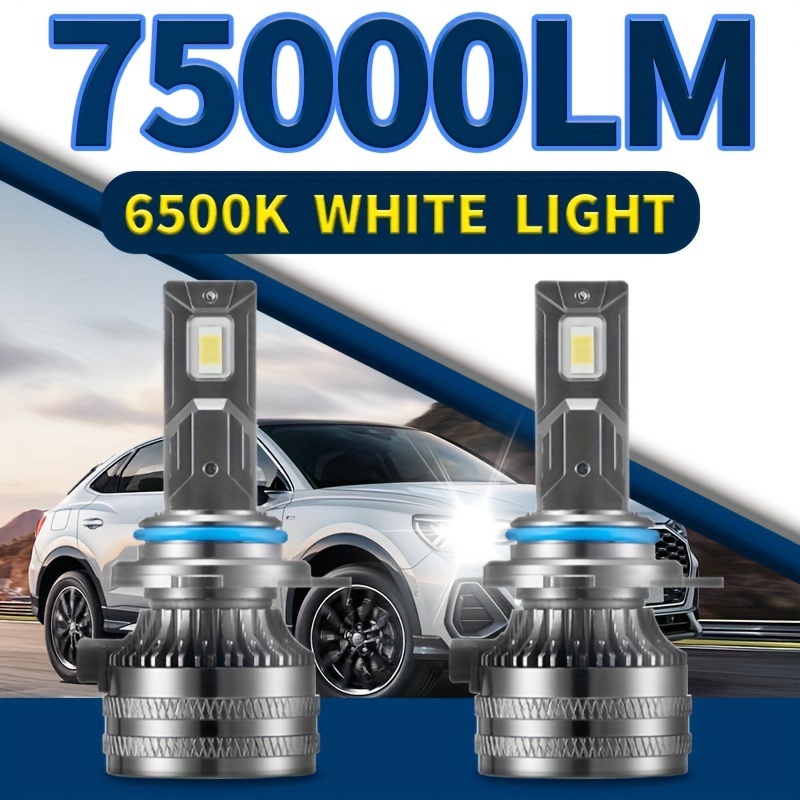 

2pcs 12v Led Bulbs For Car Fog Lights 75000ml 6500k White Car Light Daytime Running Lights H11/h7/h4/h1/h8/9005/9012/9006