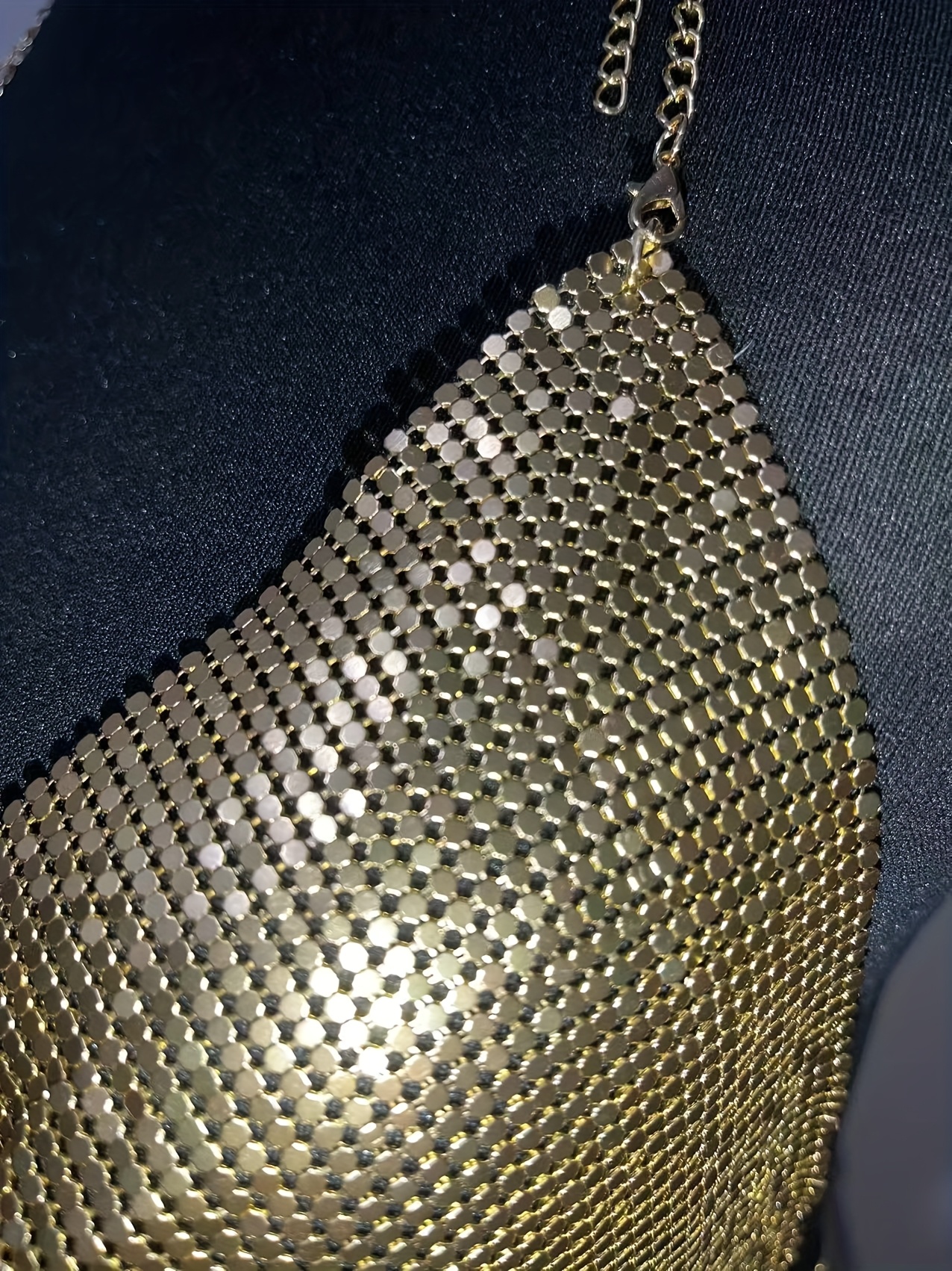 Women'S Sexy Metallic Sequined Backless Cami Top Nightclub Party Chain Halter Top Spicy Women'S Clothing