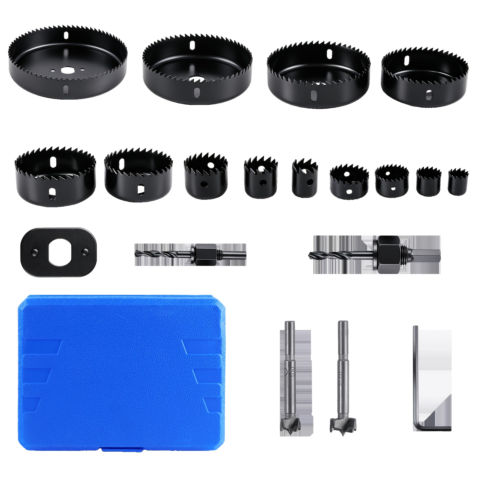 Image of 21pcs Set, Hole Opener Tools, Low Vibration Tools For Wood Plywood Plastic, Professional & Diy Electrical Plumbing Cutting Supplies
