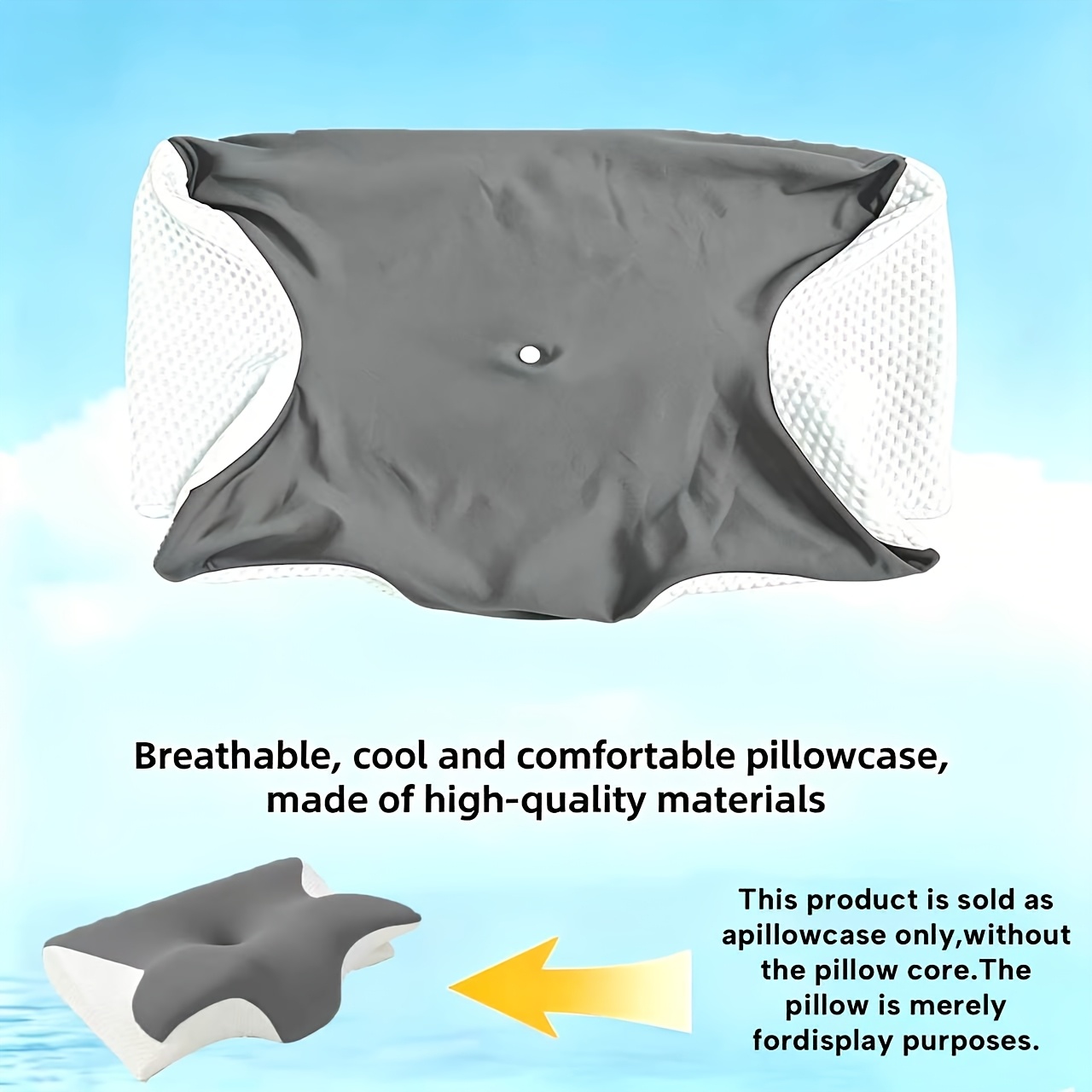 Image of 1 Set Of Cervical Pillow Cover, Special -shaped Cervical Pillow Cover. Easy To Disassemble And Clean, Non-irritating/ . Suitable For The Elderly And Women, Family Gift(only Use The Pillow Shape )