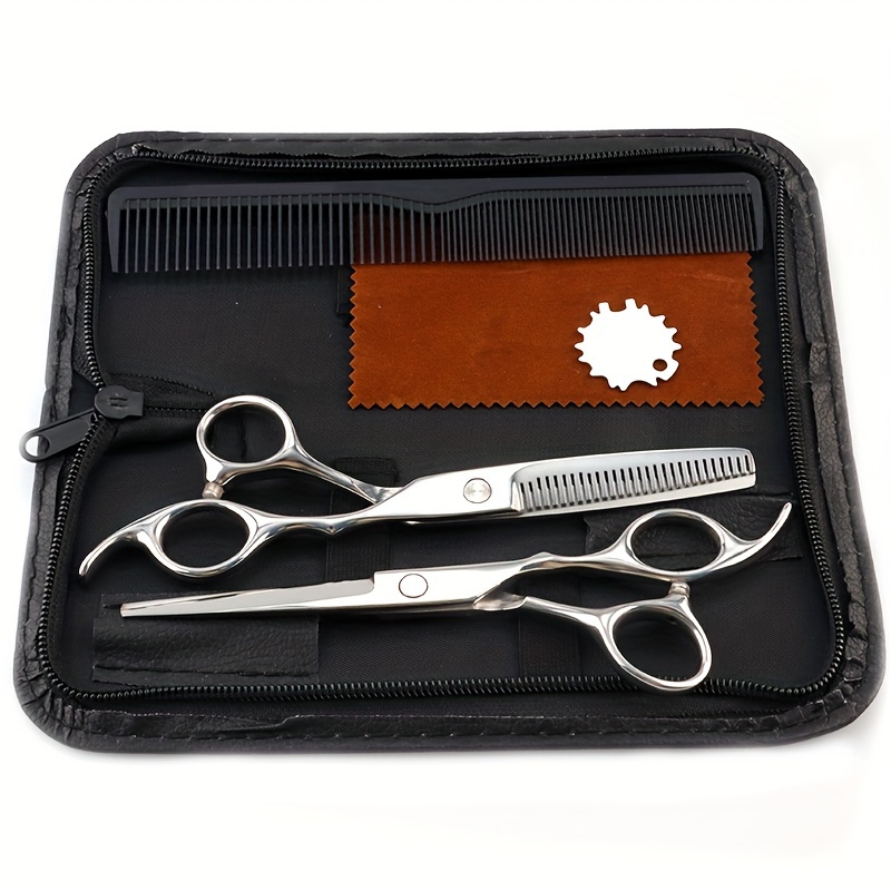 Image of 6pcs Hair Clipper Set, 6-inch Hair Clipper Thin Scissors, Hair Styling Accessories Tool Set, For Home Use In Hair Salons