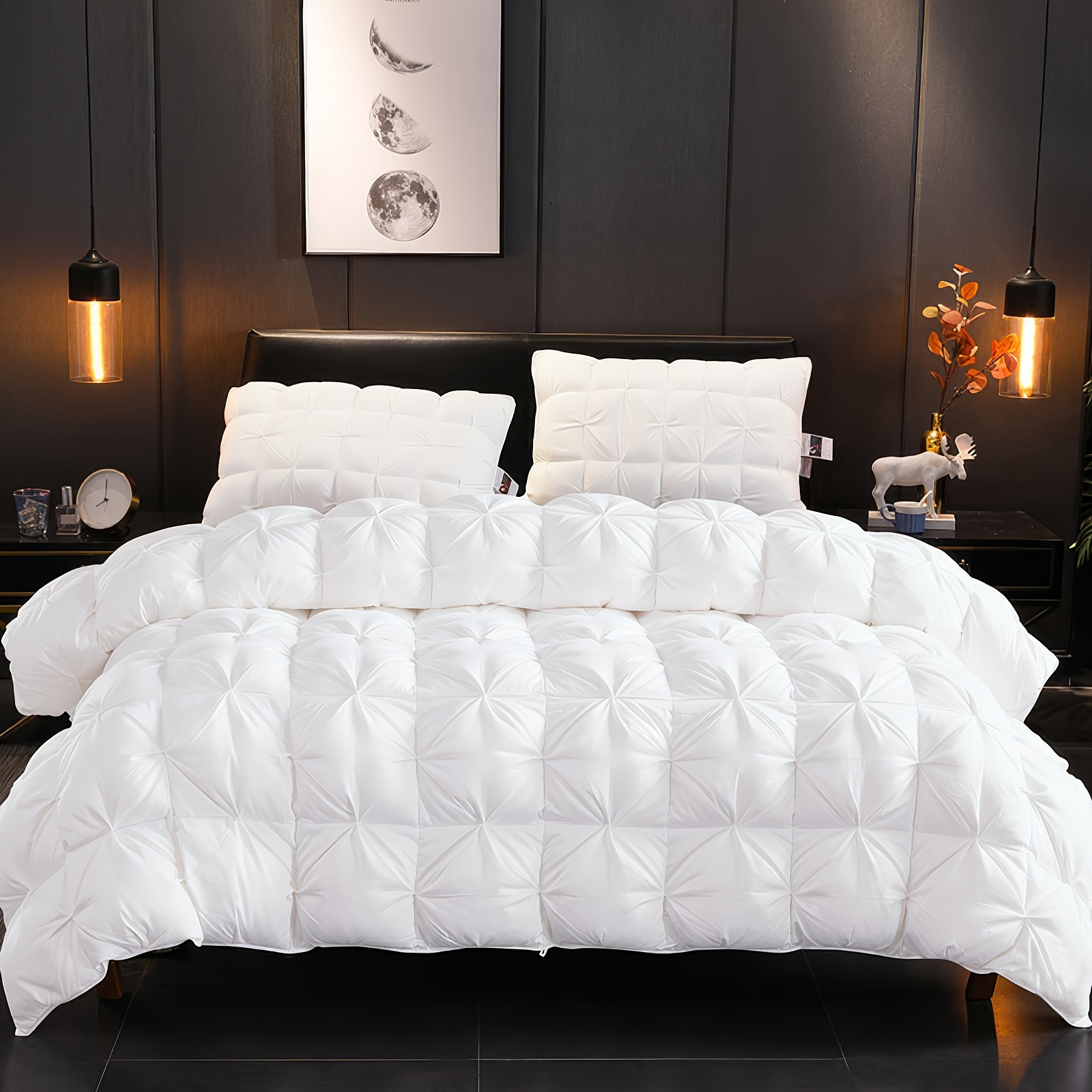 Image of 1pc Goose Down Duvet, 100% Duvet, Beautiful Pinch Design And Box Stitching, Rds And Certified Duvet, Soft And Warm, Suitable For Allergy Sufferers, White (135x200cm/ 155x220cm/ 200x200cm/ 240x220cm)