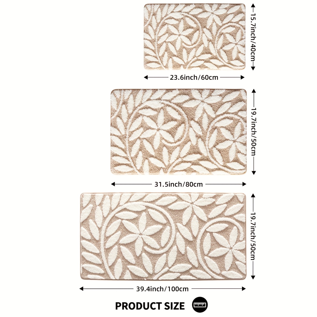   brand plush velvet bath mat 1050g vintage european pattern soft non slip absorbent floor rug home bathroom carpet rectangular machine washable polyester fiber tpr backing 2cm thick Product details 2