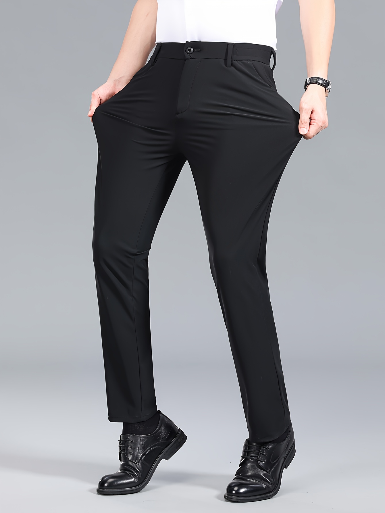 fashionable summer casual high stretch straight trousers for men suitable for wear Product details 2