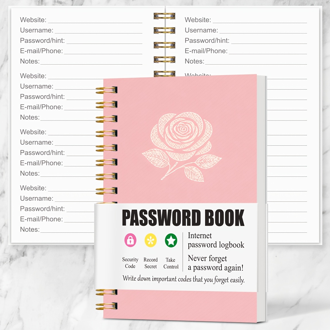 TEMU Mini Livre de de Passe Organisateur Livre de Récords Relié Livre de Récords de de Passe Internet avec ' Anniversaire Contacts d' Couverture à
