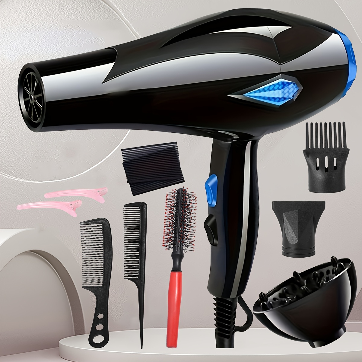 

Ensemble de Sèche-Cheveux Professionnel Morfone 1200W avec Accessoires de Coiffure - Multi-Vitesses, Sèche-Cheveux Volumateur pour & Salon, un Peigne Bouclant, Idéal pour Tous Types de Cheveux