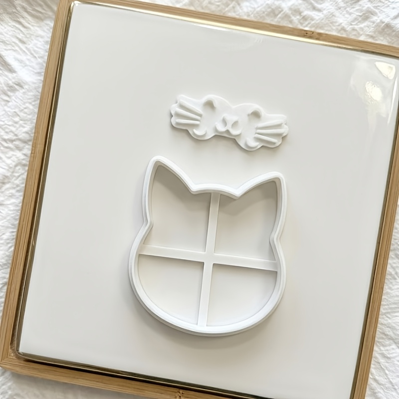 TEMU Ensemble de 2 outils de découpe en pâte polymère de chat, outils pour pâte à modeler visage de chat, adaptés à la pâte polymère, un idéal pour