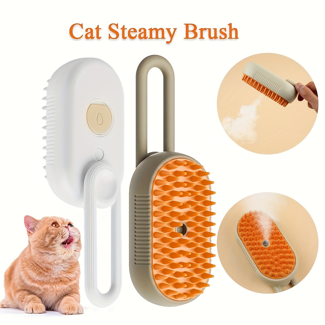 Spazzola elettrica a vapore per peli di gatto con Spray 3 In 1 ricarica USB  pettine per la depilazione galleggiante per il bagno di massaggio Anti-volo  per la cura degli animali domestici 