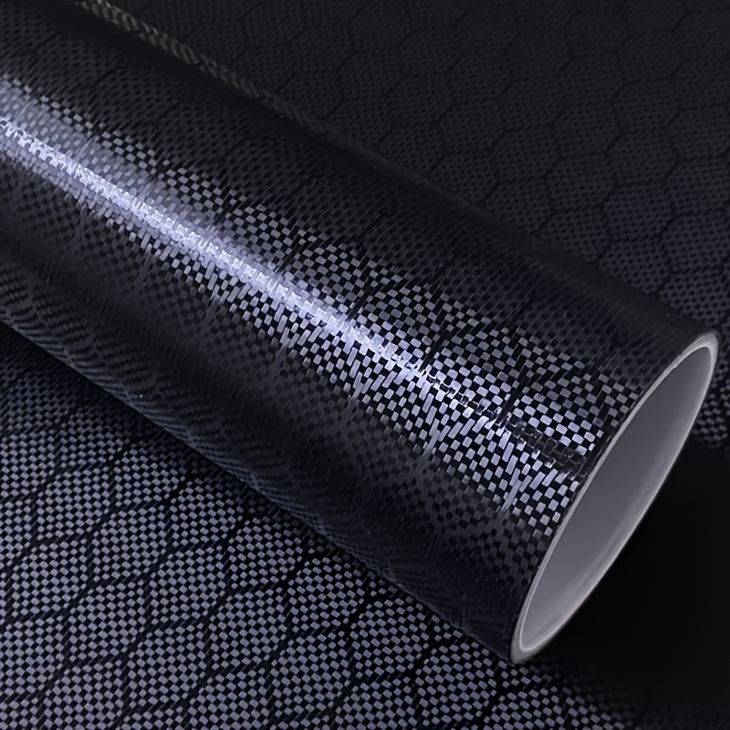 Image of Pet Honeycomb Hexagonal Carbon Fiber Black Tint Film, Rhombus Carbon Film, Suitable For Automotive , Exteriors, Motorcycles, Etc. Diy Self-adhesive Sticker, High Quality, Affordable, Easy To Cut
