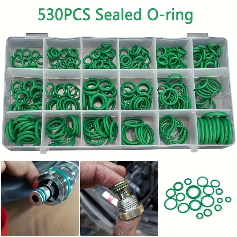 TEMU 530pcs Sealed O-ring Set For Automotive Air Conditioning Compressor - High-quality Nbr Rubber Gaskets For Car Ac System Maintenance