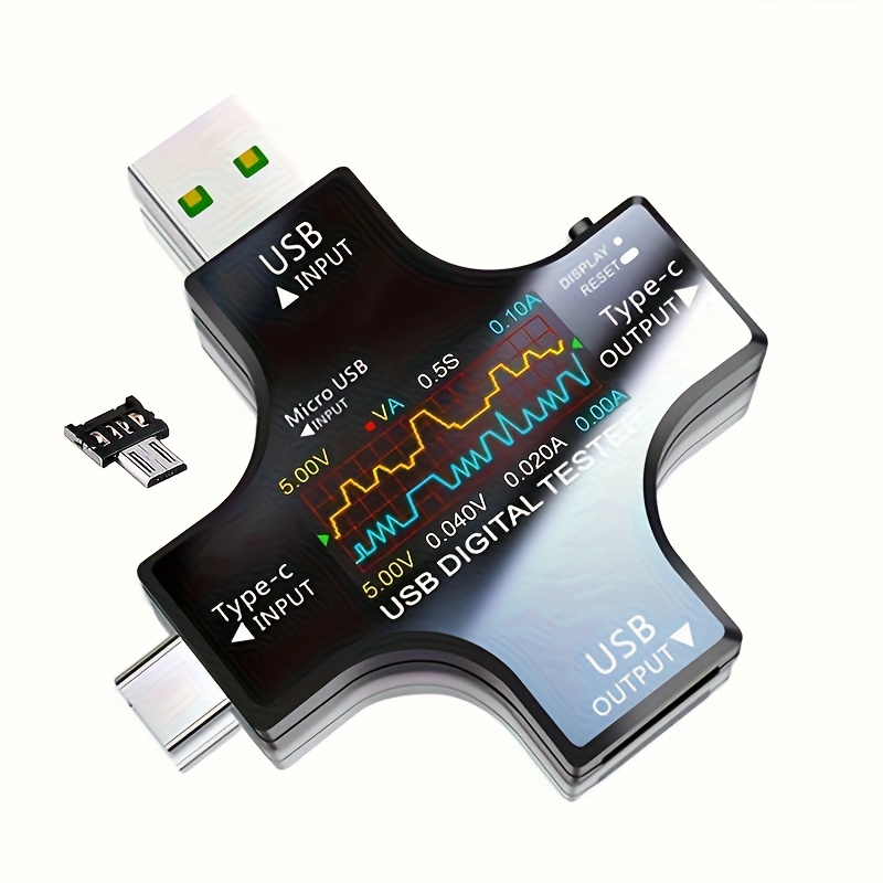 2 v 1 Type C USB Tester USB C Tester Barvni Zaslon IPS Digitalni Type-C PD Digitalni Voltmeter Merilnik Toka Ampermetar Merilnik Napetosti USB