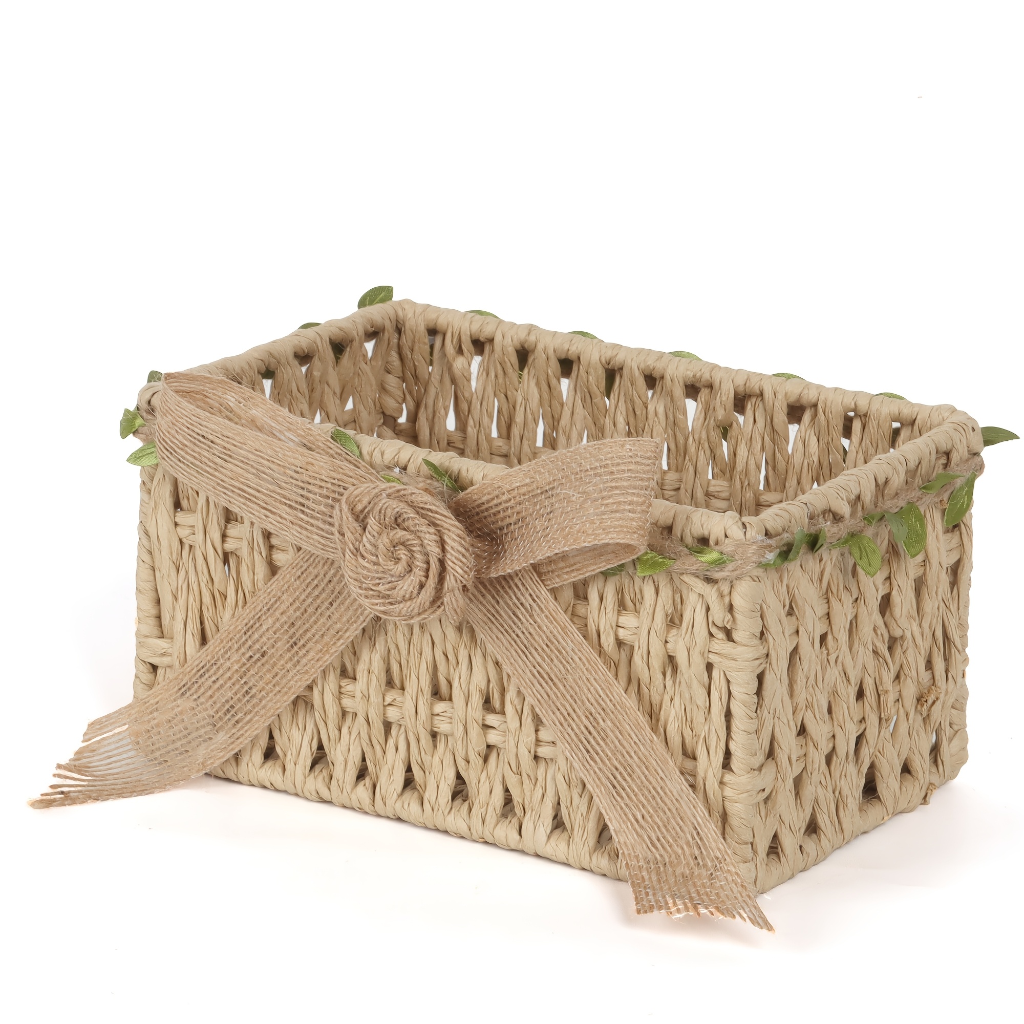 TEMU Handmade Woven Storage Basket, An Exquisite Desktop Multi-functional Stackable -saving Organizer For Cosmetics, Jewelry, Grocery Organization,
