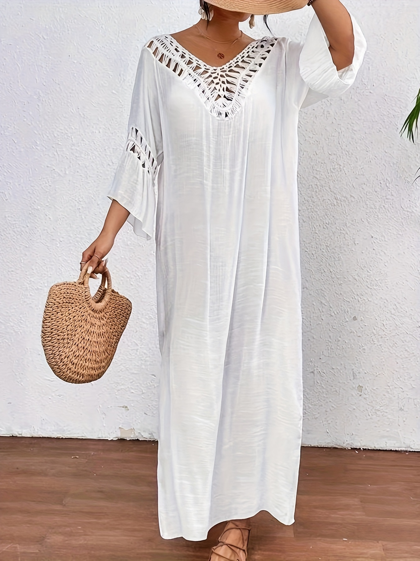 copricostume spiaggia sexy semi in pizzo Temu Italy