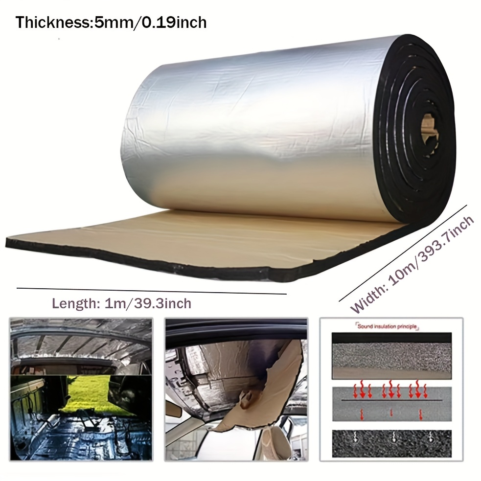 TEMU Self Adhesive Reflective Aluminium Foam Insulation, 5mm/10mm/20mm Thick Sound Proofing Deadening Closed Cell Foam Radiator Reflector Panel For