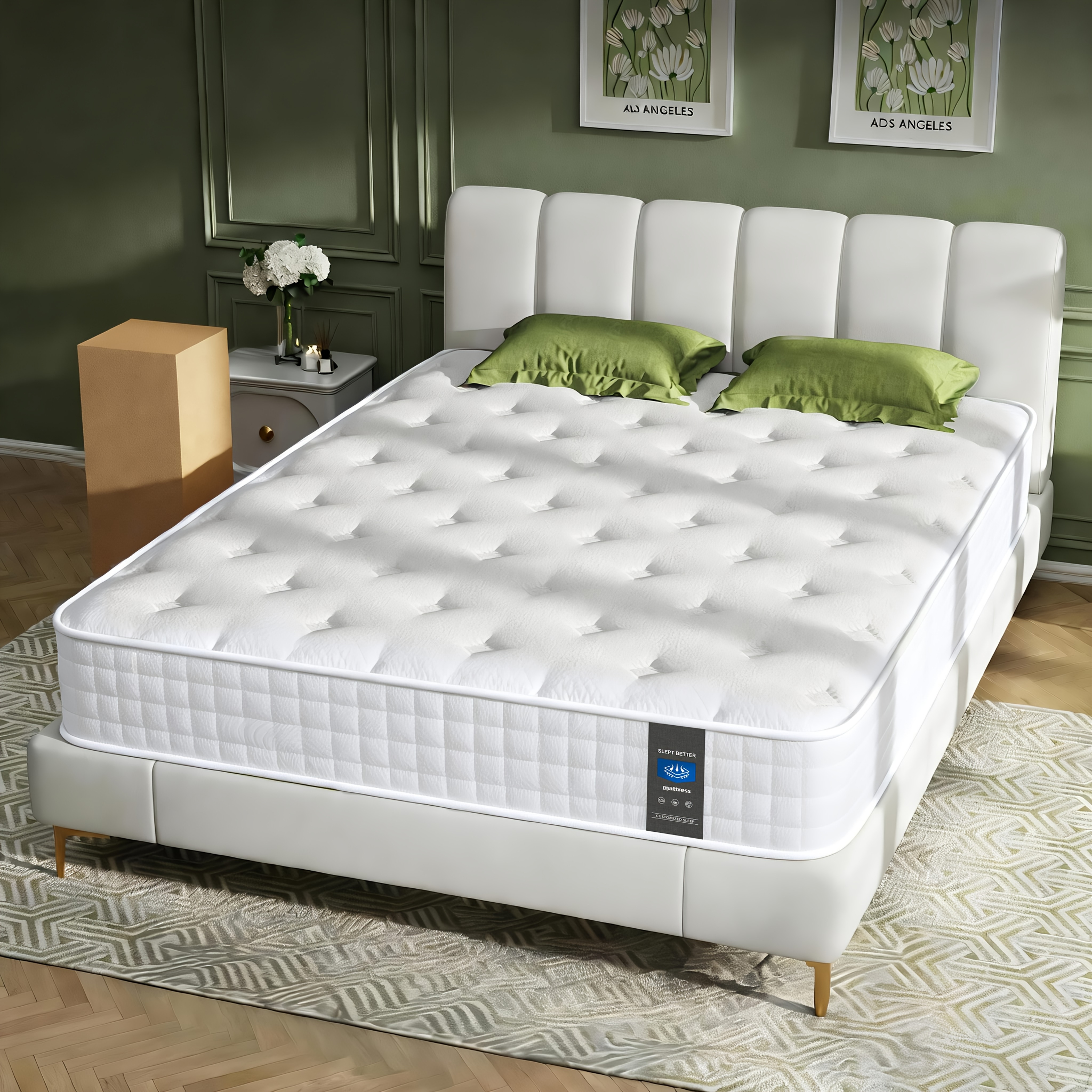 Image of Mrh 22/25cm Memory Foam Hybrid Mattress With Ergonomic Spring Core, Medium Soft, 7-zone Firmness, Breathable Soothing For All Ages
