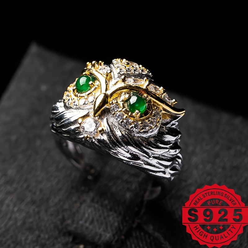 925 Silver Inlaid Natural Stone DIY Ring