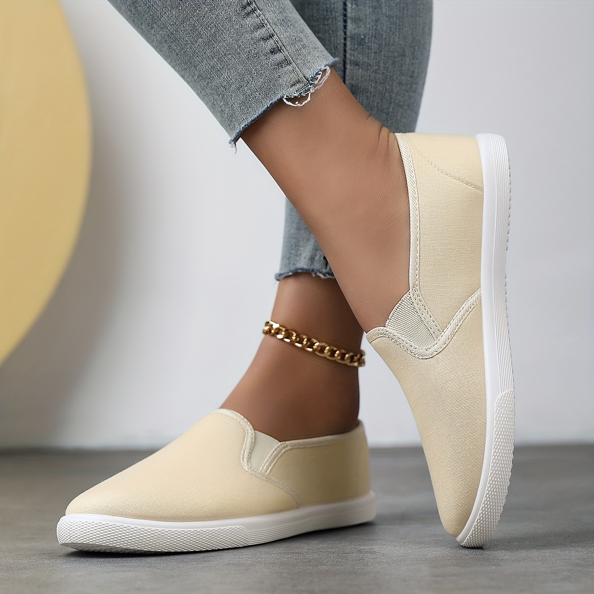 womens slip on casual flats comfortable breathable non slip lightweight sneakers women shoes 4 5 khaki 13