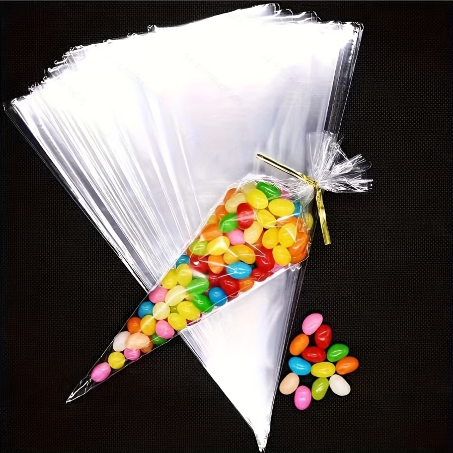 25pcs opp plastic   bags disposable transparent opp   candy bags ice cream bags popcorn bags   small snack bags with drawstrings