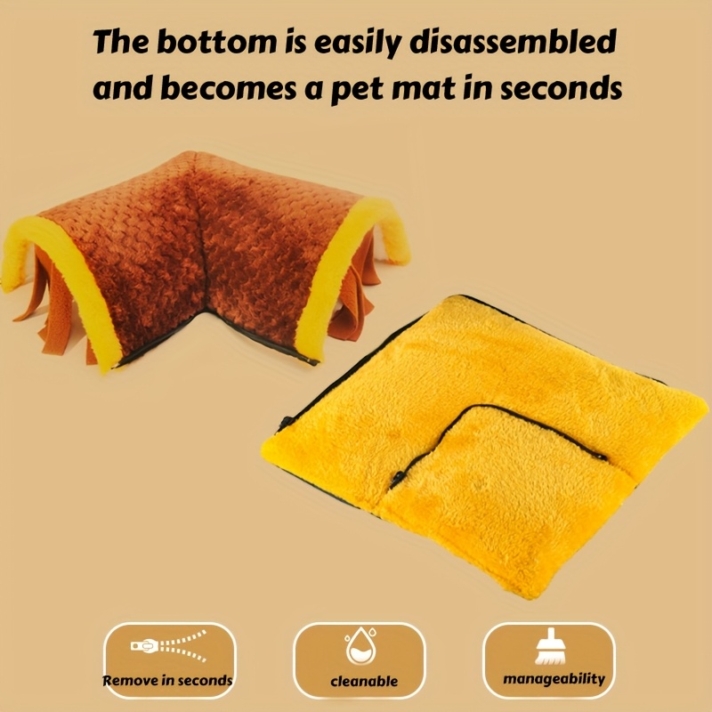 Small Pet Nest Sleeping Pad for Guinea Pigs, Squirrels, Hamsters, Rabbits, Sugar Gliders, and Pineapple Grid Rectangular Tunnel