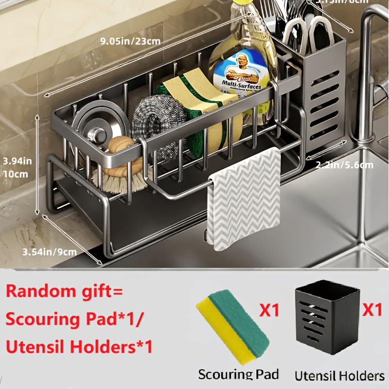 TEMU Stainless Steel Drainable Soap Storage Rack, Bathroom Toiletry Organizer With 1-row Drainable Toothbrush Holder, Kitchen Spice Rack, Holder, For