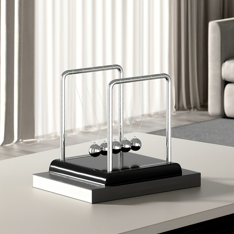 newton cradle balance metal ball portable science physics Temu